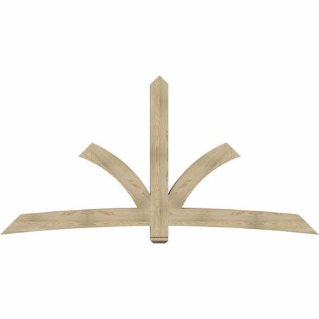 Ekena Millwork Davenport Rough Sawn Timber Gable Bracket, Douglas Fir, 108"W x 54"H x 6"D x 6"F, 12/12 Pitch GBW108X54X0606DAV00RDF
